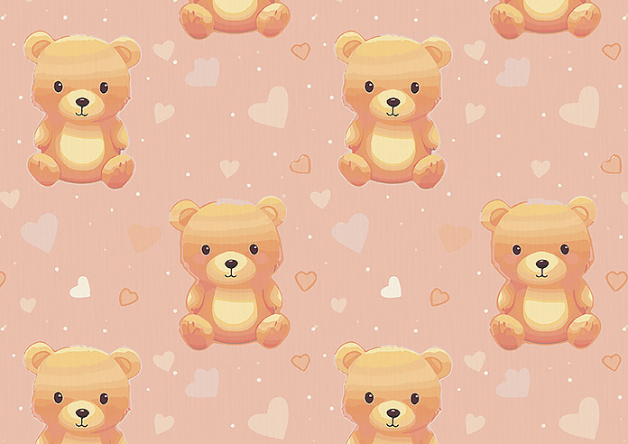 Little Bear, Peach Sorbet - Twist&Fit Roman Blind - Image 7